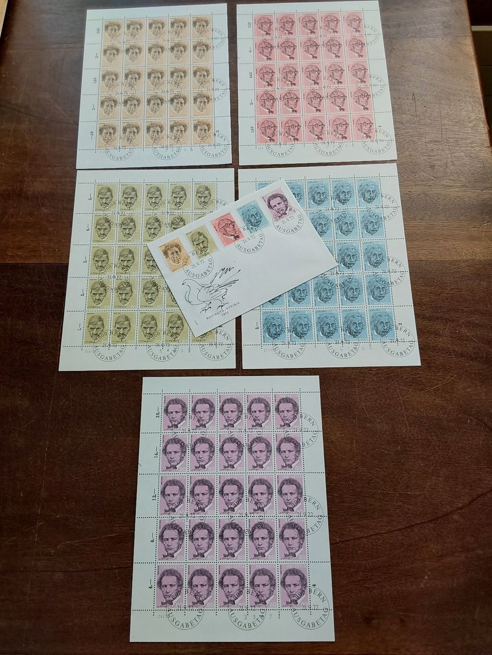 Alle Briefmarken: Erni Hans. 1972 Briefmarkenbogen  – Gebraucht aus Steinach von Chilli1957