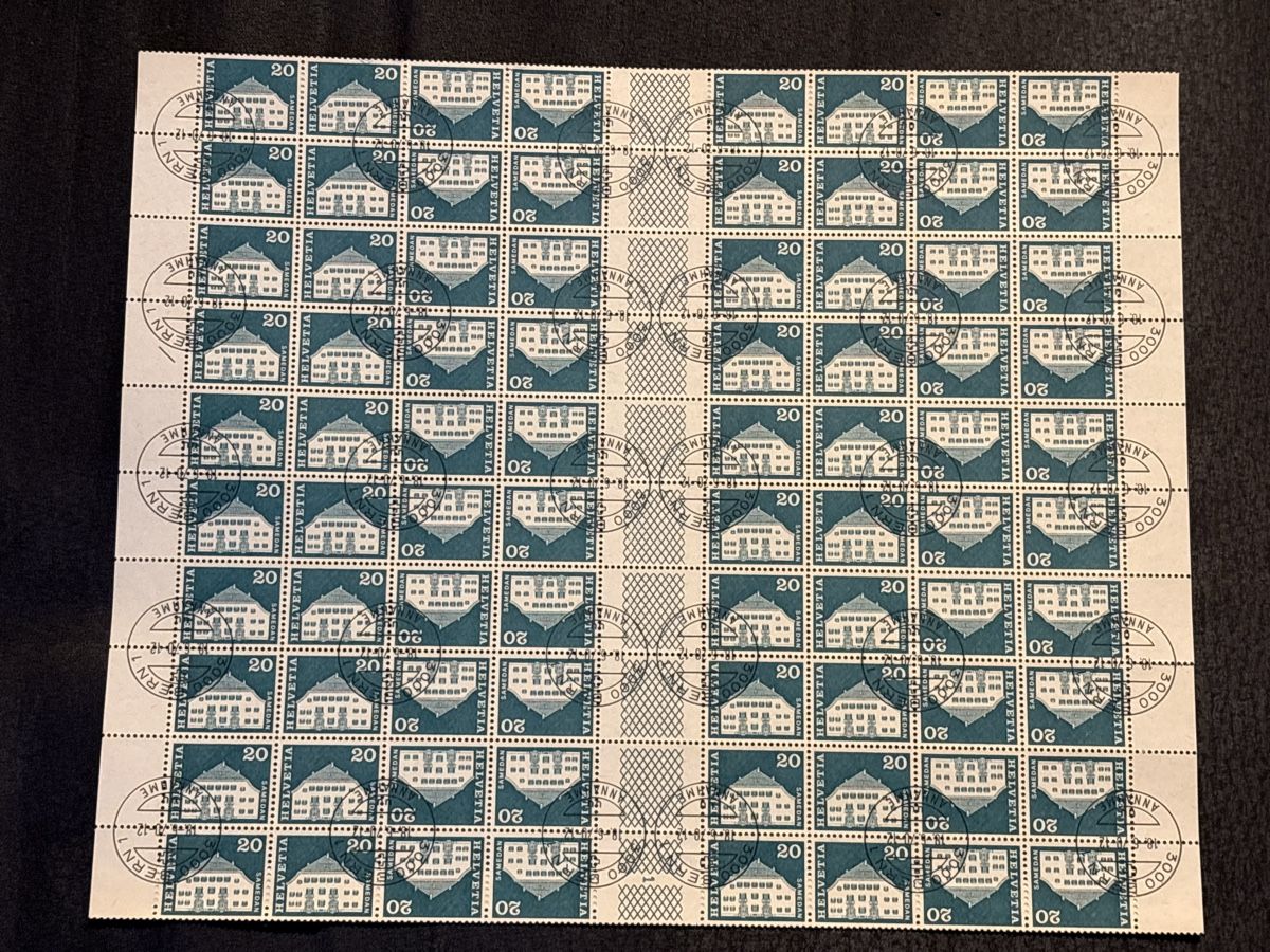 Alle Briefmarken: Timbre-poste Helvetia 20 Rappen série complète – Gebraucht aus Carouge GE von irma016