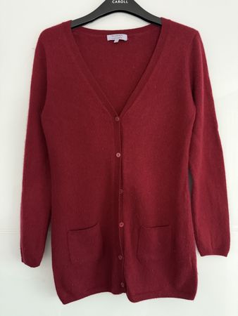 100% Kaschmircardigan in dunkelrot