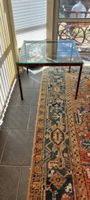 Tisch Glasplatte Metallgestell L65 B65 H46 cm gut erhalten
