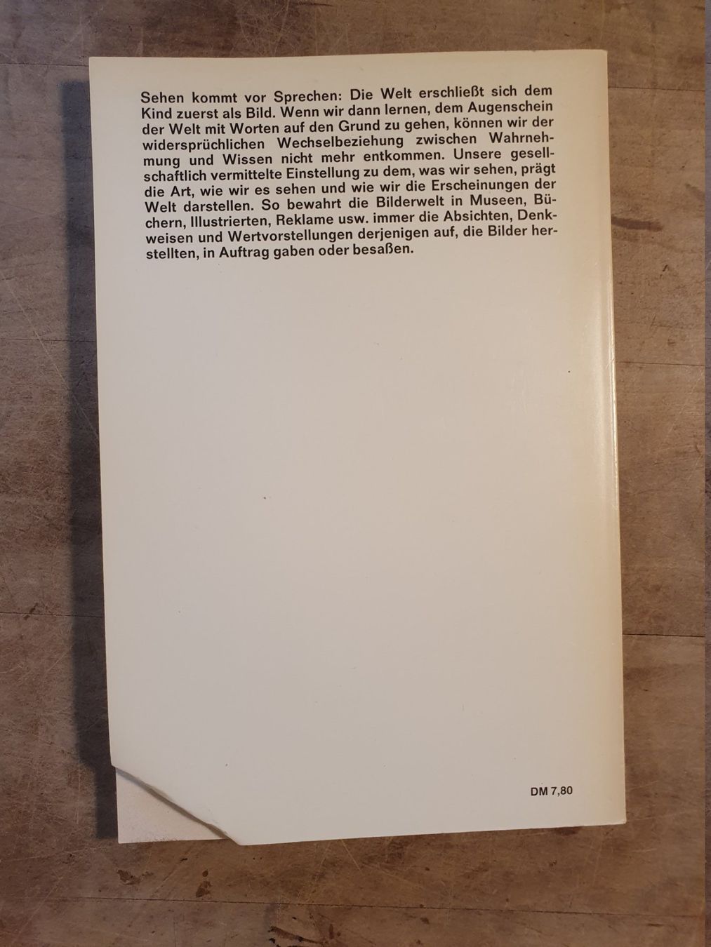 Libri: Sehen - Das Bild der Welt John Berger RoRoRo – Usato da Zürich venduto da loosebone 1