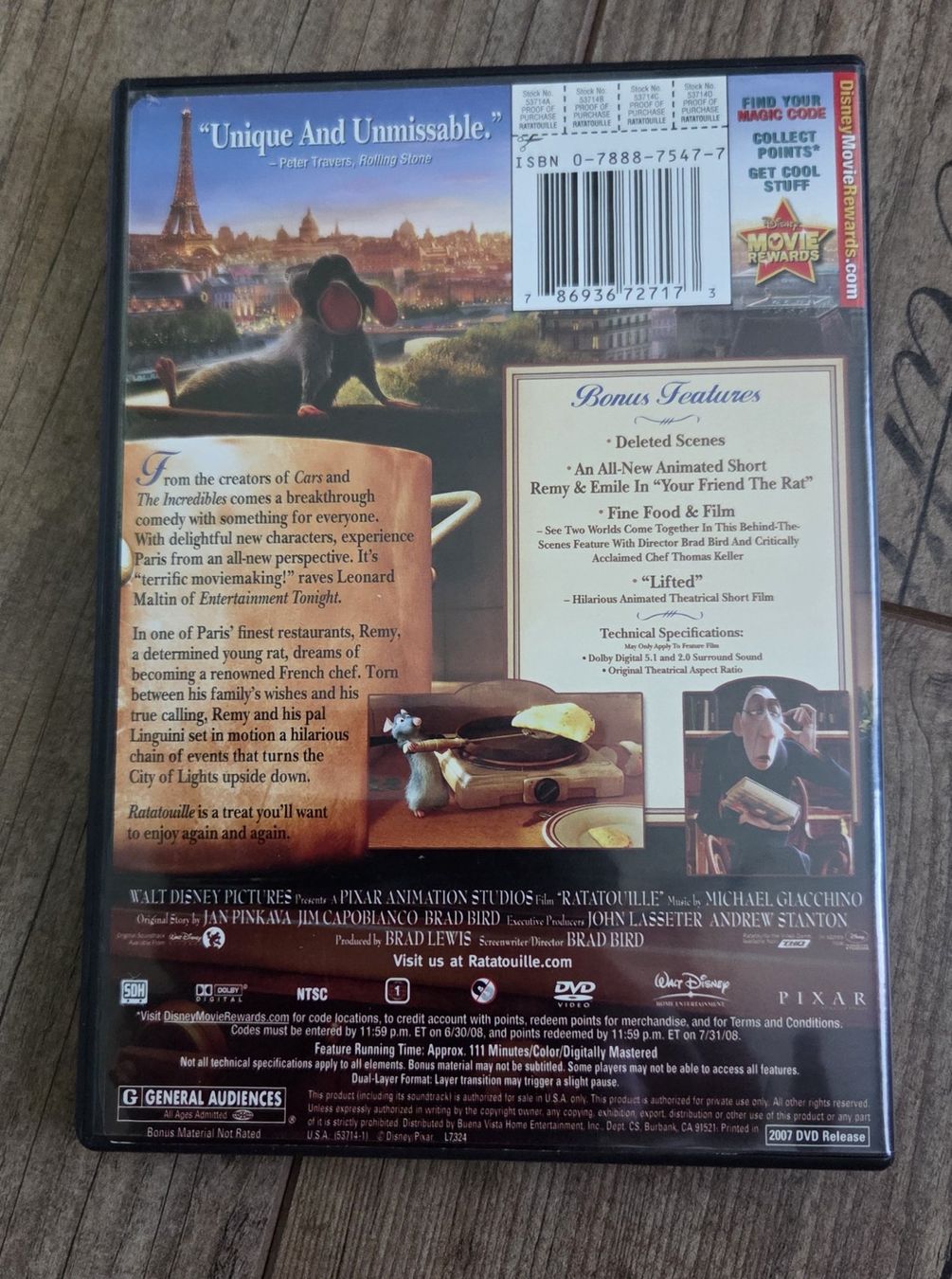 Tutti i DVDs: Ratatouille - Pixar [DVD] – Usato da Wauwil venduto da oeh_5zcb 1
