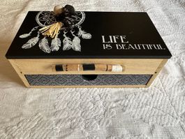 Boite de rangement noire avec 1 tiroir