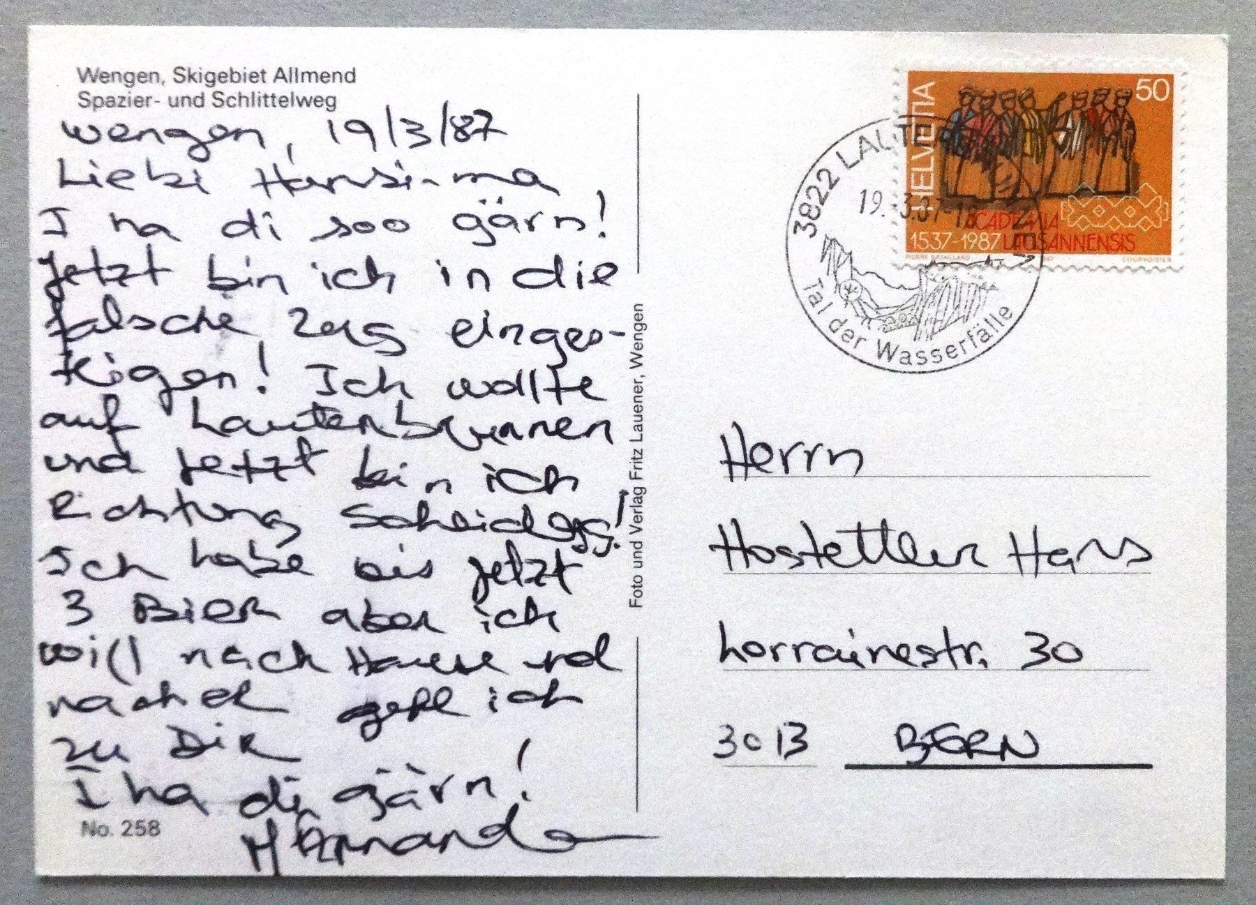 Cartes postales: Wengen, Skigebiet Allmend – D'occasion à Fétigny par Billy2miny 1