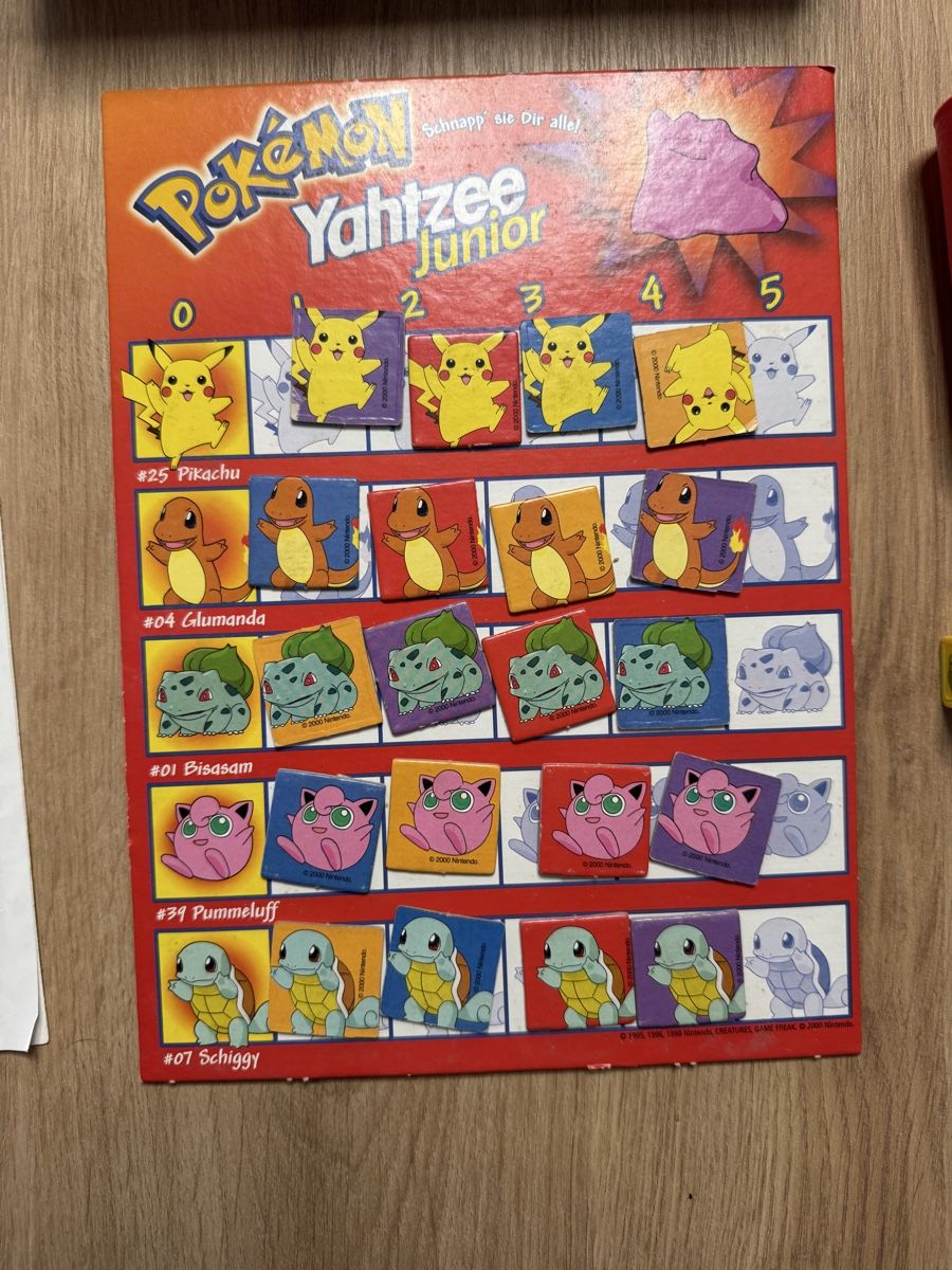 Giochi: Pokemon Yahtzee Junior - MB Spiel - Komplett! – Usato da Biberist venduto da etesummer 5