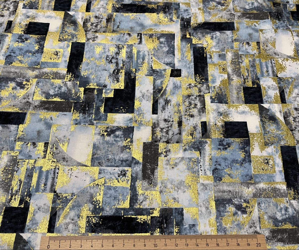 Tissus: Patchworkstoff blau-grau Töne mit gold – Neuf (Voir description) à Seuzach par KreativmitStoff 2