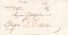 1852, "Laupen", Stabstempel in Schreibschrift auf Faltbrief 
