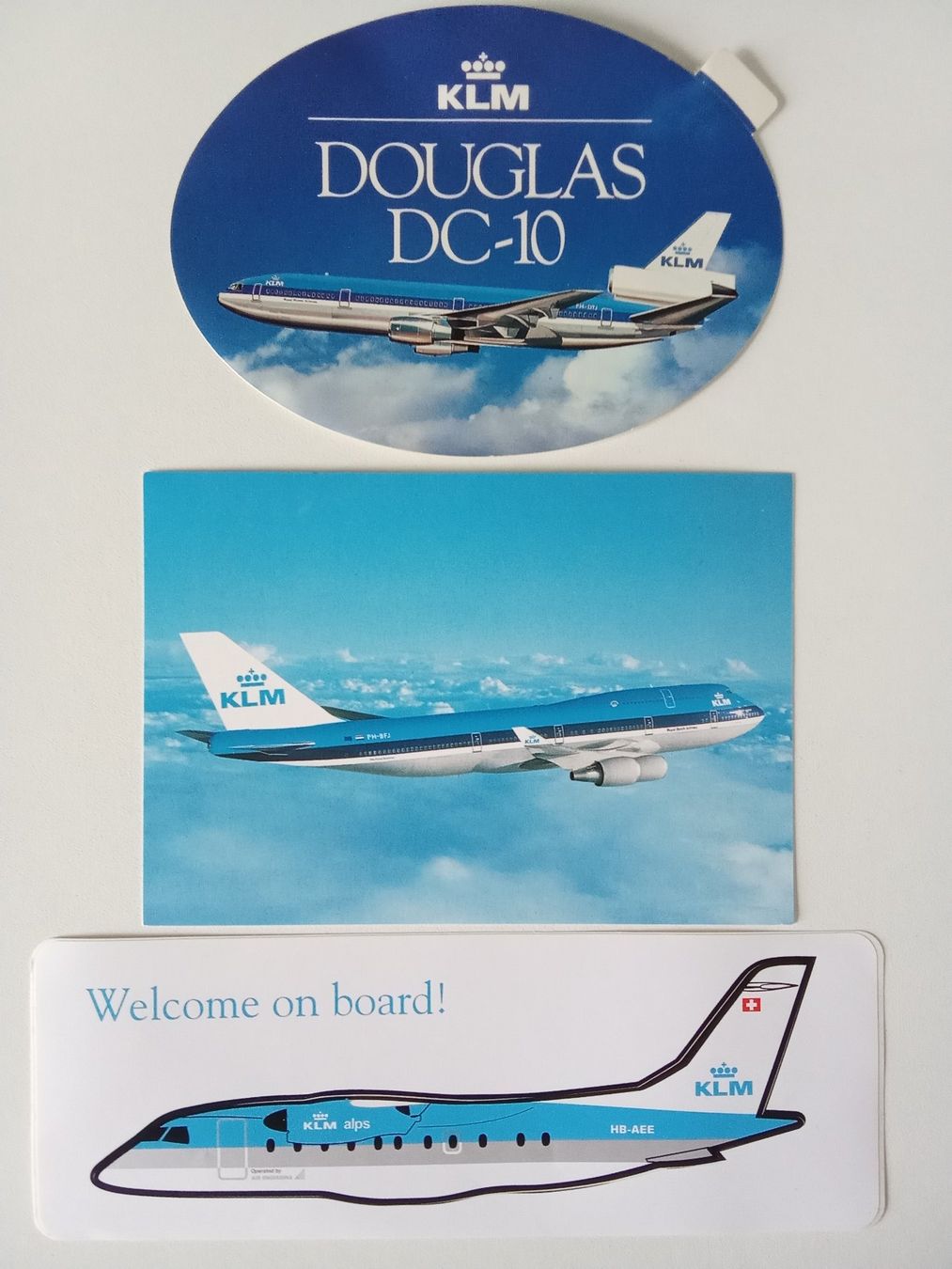 Cartoline postali: Aviatik Ansichtskarte und Sticker der KLM – Nuovo (secondo la descrizione) da Bilten venduto da Bora3