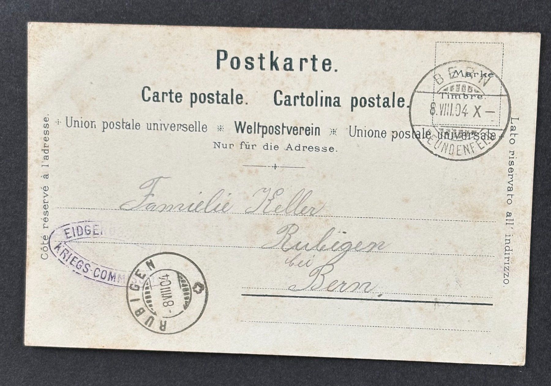 Cartoline postali: ANSICHTSKARTE SCHWEIZER ARMEE INFANTERIE IM FELDE 1904 – Usato da Ostermundigen venduto da crazy-horse-1840 1