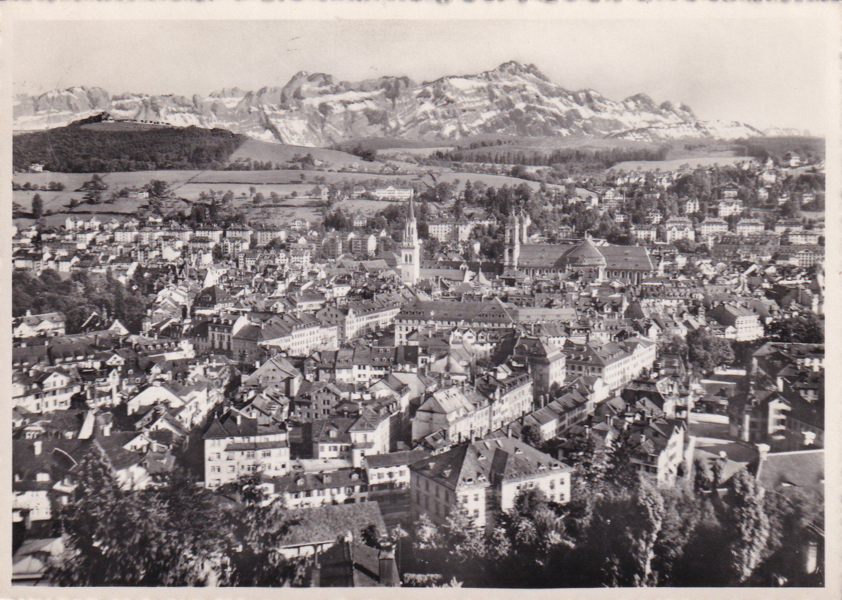 Cartoline postali: St. Gallen mit Säntis 1950 – Usato da Cormoret venduto da Pascalll2001