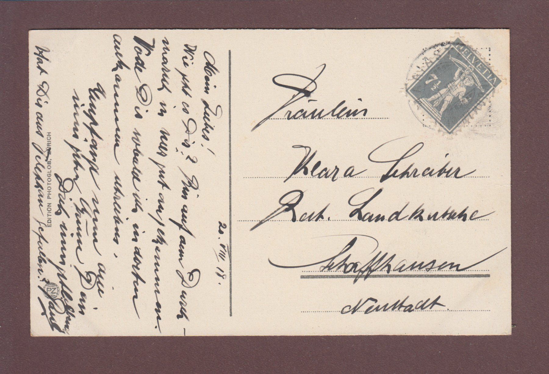 Cartoline postali: MARIASTEIN - 1918 – Usato da Pully venduto da nicecards 1
