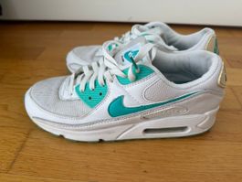 NIKE AIR MAX SNEAKER WEISS TUERKIS GR 43 LAUFSCHUH GEWASCHEN