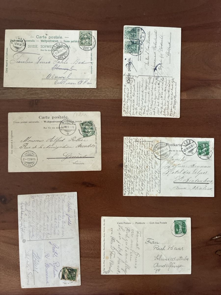 Cartoline postali: 6 Ansichtskarten Schweiz mit Mängel zum retten! – Usato da Oftringen venduto da Cla.vD.74 1