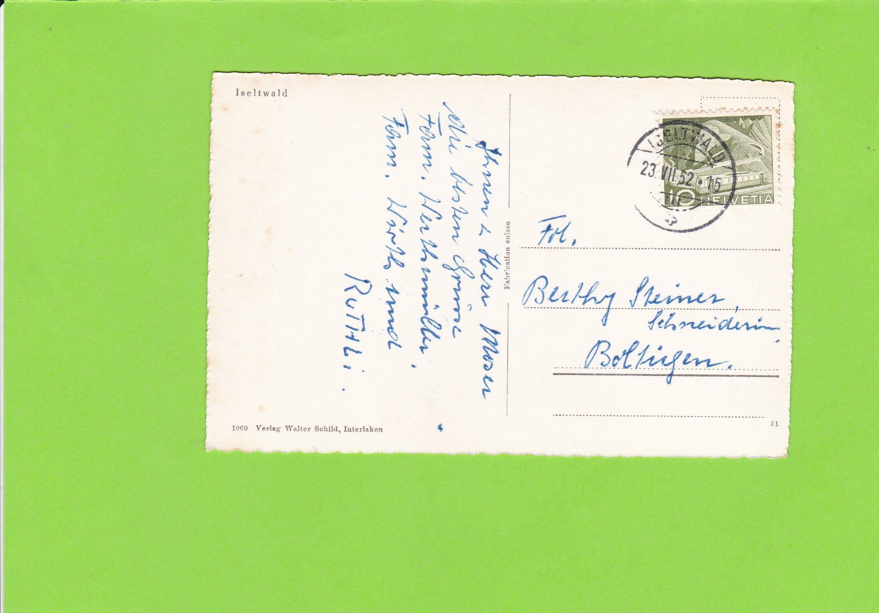 Cartes postales: Iseltwald – D'occasion à St. Peterzell par neckertal 1