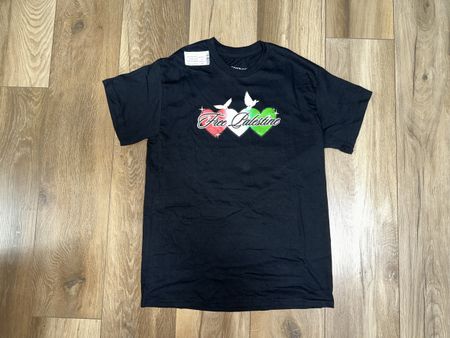 Schwarzes Free-Palestine-T-Shirt (Neu)