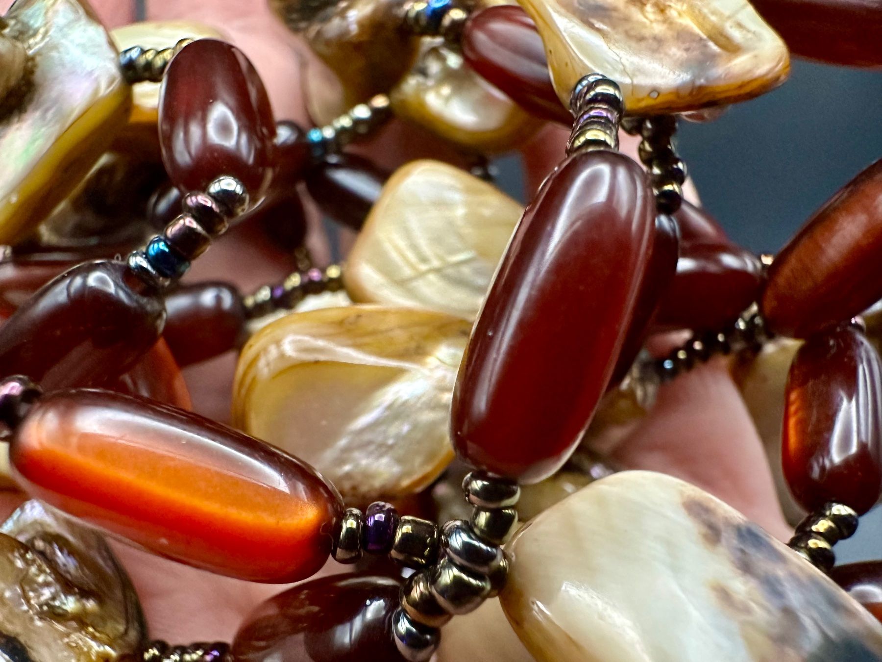 Catenine: Lange Halskette Perlmutt Vintage – Usato da Lamone venduto da LaCantinaMagica 4