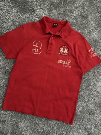LA MARTINA Polo Shirt Red Size M Dubai Polo Cup