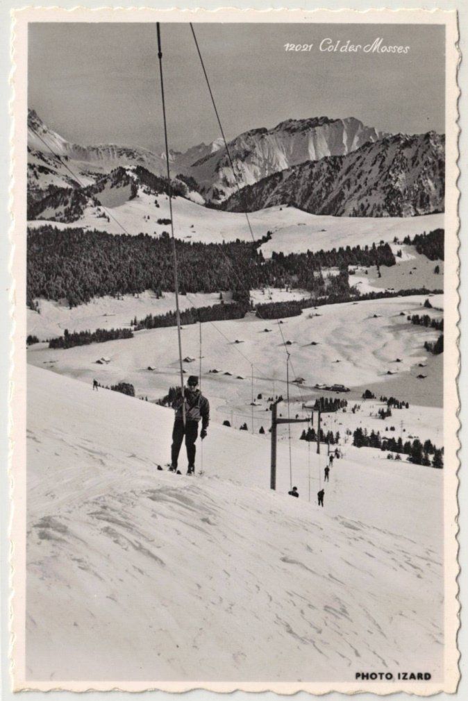 Ansichtskarten: Col des Mosses - Skilift – Gebraucht aus Binningen von Mountainrider