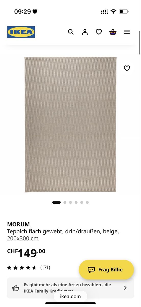 Ikea Tapis: Ikea Flach gewebter Teppich 200x300 – D'occasion à Zürich par wei_s9dz 1