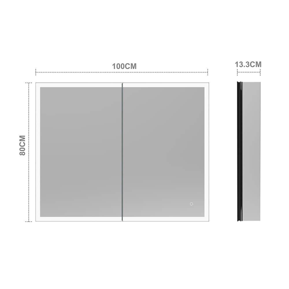 Armadietti a specchio: LED-Spiegelschrank EVA Schwarz - 100x80cm – Nuovo e nell'imballaggio originale da Wallenwil venduto da toesstal-vertrieb 7
