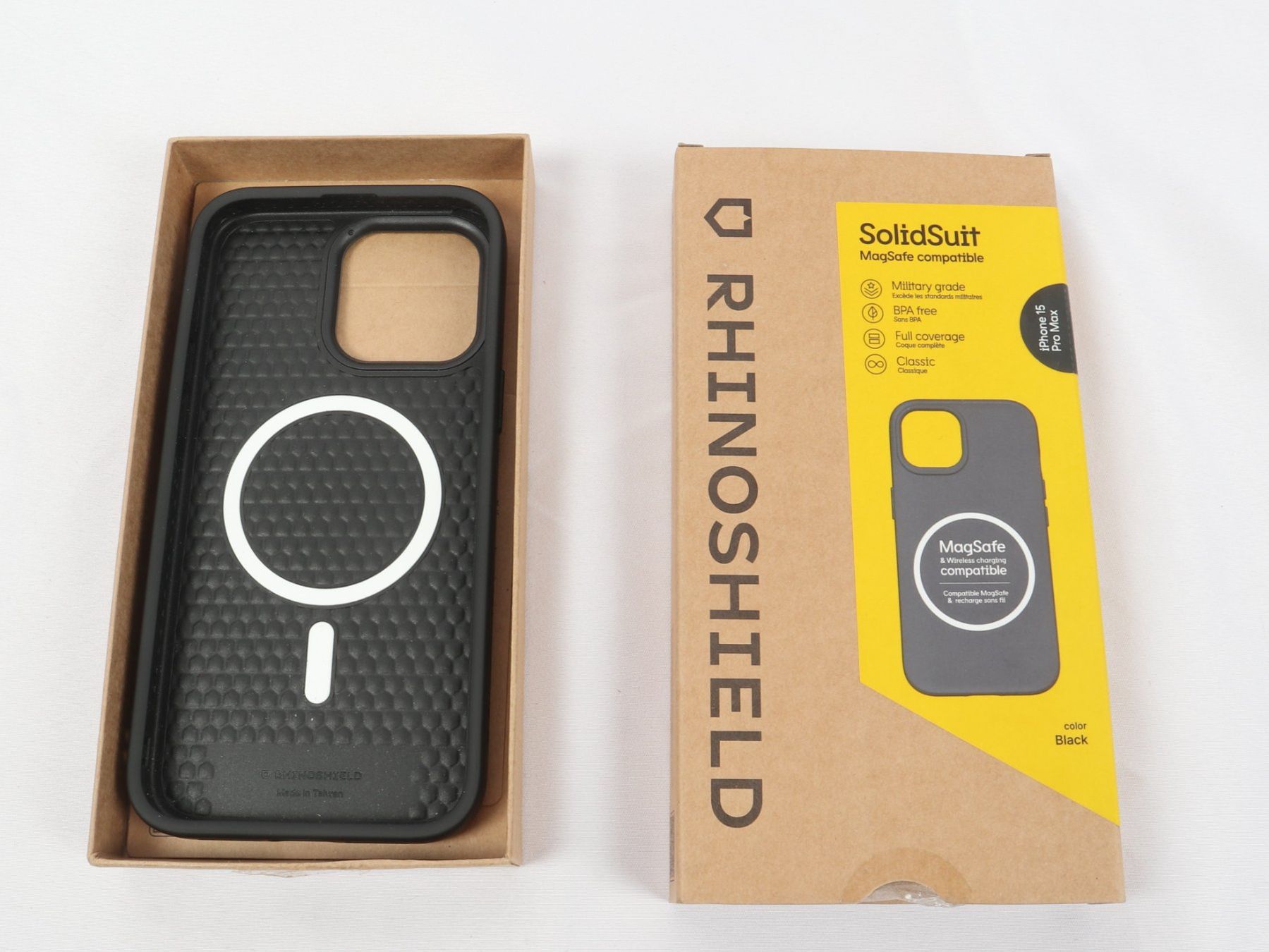 Cover & Protezioni schermo: RHINOSHIELD SolidSuit iPhone 15 ProMax Black – Nuovo (secondo la descrizione) da Steinen venduto da Restwert_Steinen 1