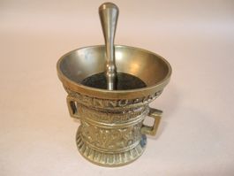 Antiker Apothekermörser aus Messing Mörser mit Stössel