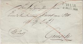 1824 Amtl. FB mit Inhalt und Briefkopf "Rath des Ct. GR"