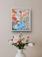Originalgemälde Florale Abstrakt, Leinwand 25x30, Unikat!!!