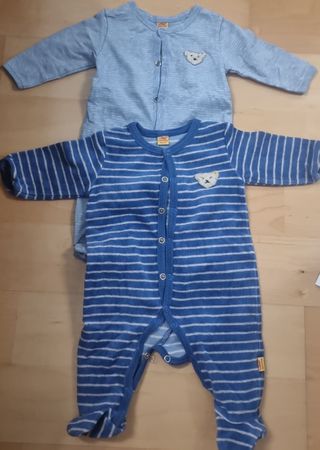 Steiff Strampler Grösse 56. 2er Set blau Junge