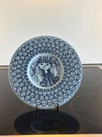 Zierteller Keramik blau Mädchen mit Hut Nymölle Wiinbad