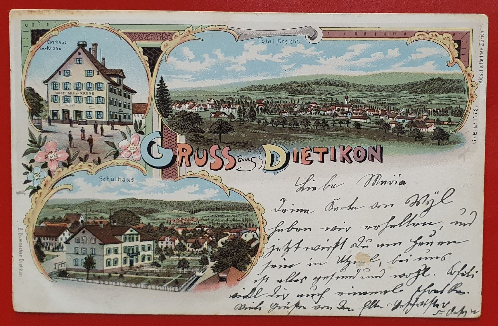 Ansichtskarten: Gruss aus Dietikon 1901 – Gebraucht aus Kreuzlingen von Rschweiz1