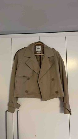 Pull&Bear Cropped Trench Jacket Beige Size S