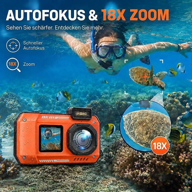 Lampade & Macchine fotografiche: Maxmango D50 8K 70MP Unterwasserkamera – Nuovo (secondo la descrizione) da Kreuzlingen venduto da Best-Deal-Oase 4