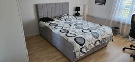 Boxspringbett (hellgrau meliert)