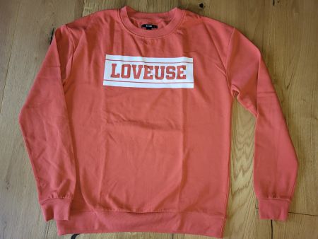 Pull Kiabi "Loveuse" corail, taille 164-170