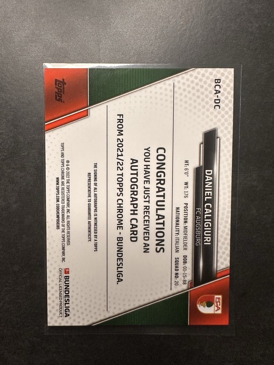 Autografi: Topps Chrome Daniel Caligiuri Autogramm Base – Nuovo (secondo la descrizione) da Walliswil b.Wangen venduto da Swiss-Trading-Bros 1