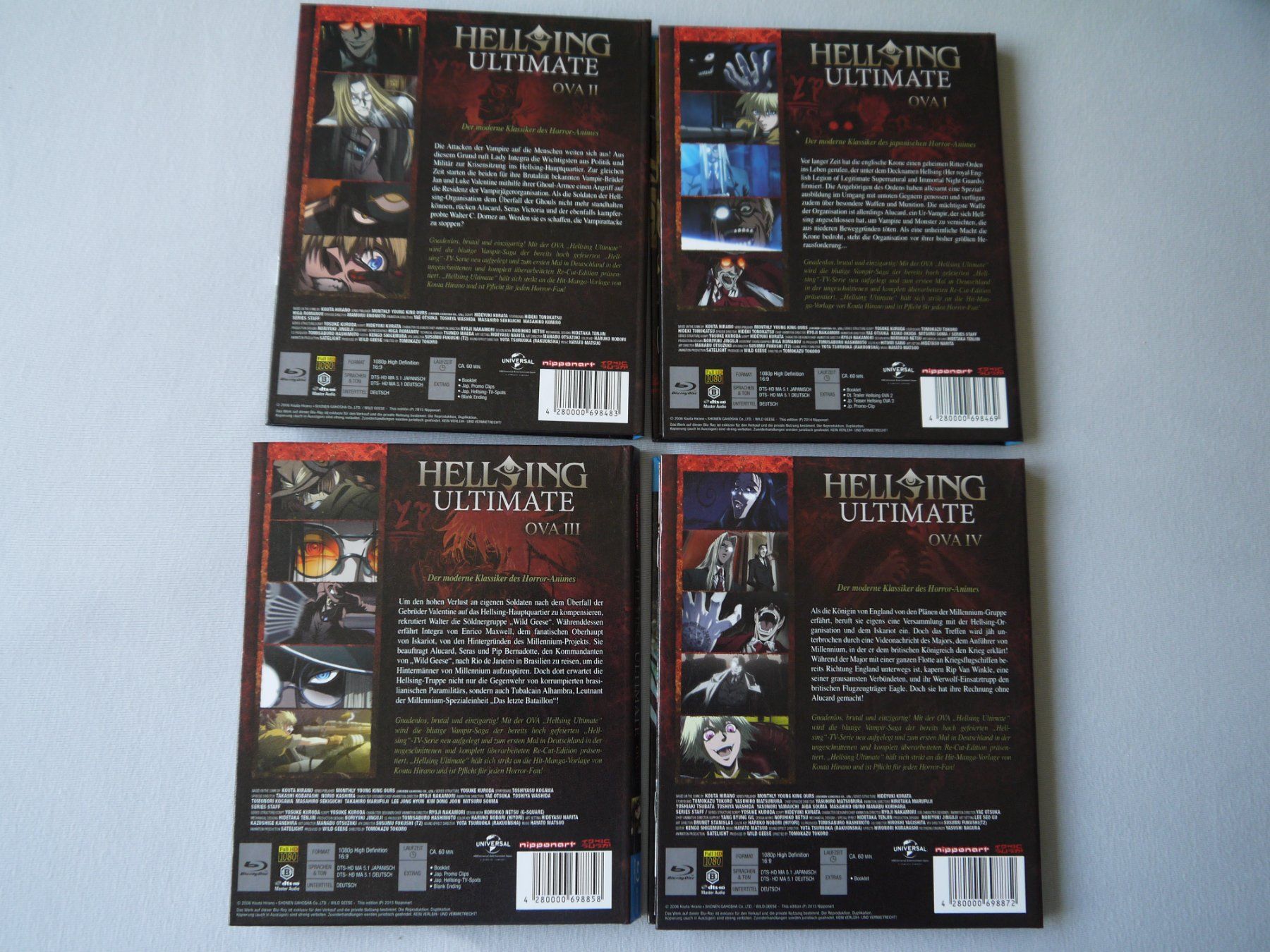 Alle DVDs: HELSING ULTIMATE  1 - 4 - ANIME - Blu Ray – Gebraucht aus Hagendorn von Blaf 2