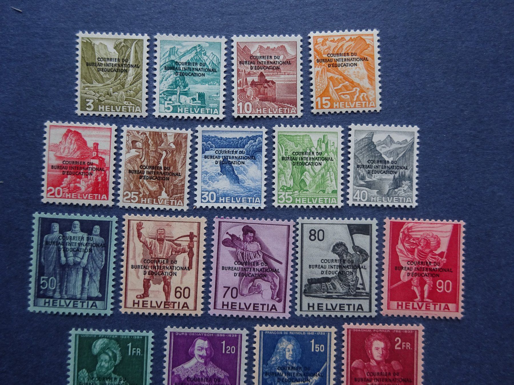 Tutti i francobolli: 1944 BIÉ Nr. 1 -21  postfrisch** – Usato da Appenzell-Steinegg venduto da adi1975 1