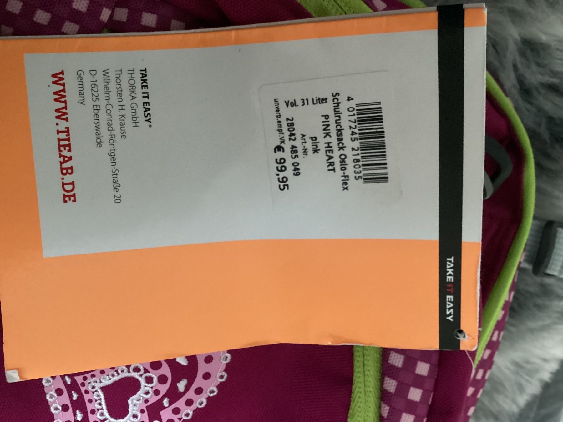 Kindertaschen: Tieab Schulrucksack Rucksack – Neu (gemäss Beschreibung) aus Flüelen von ne08 1