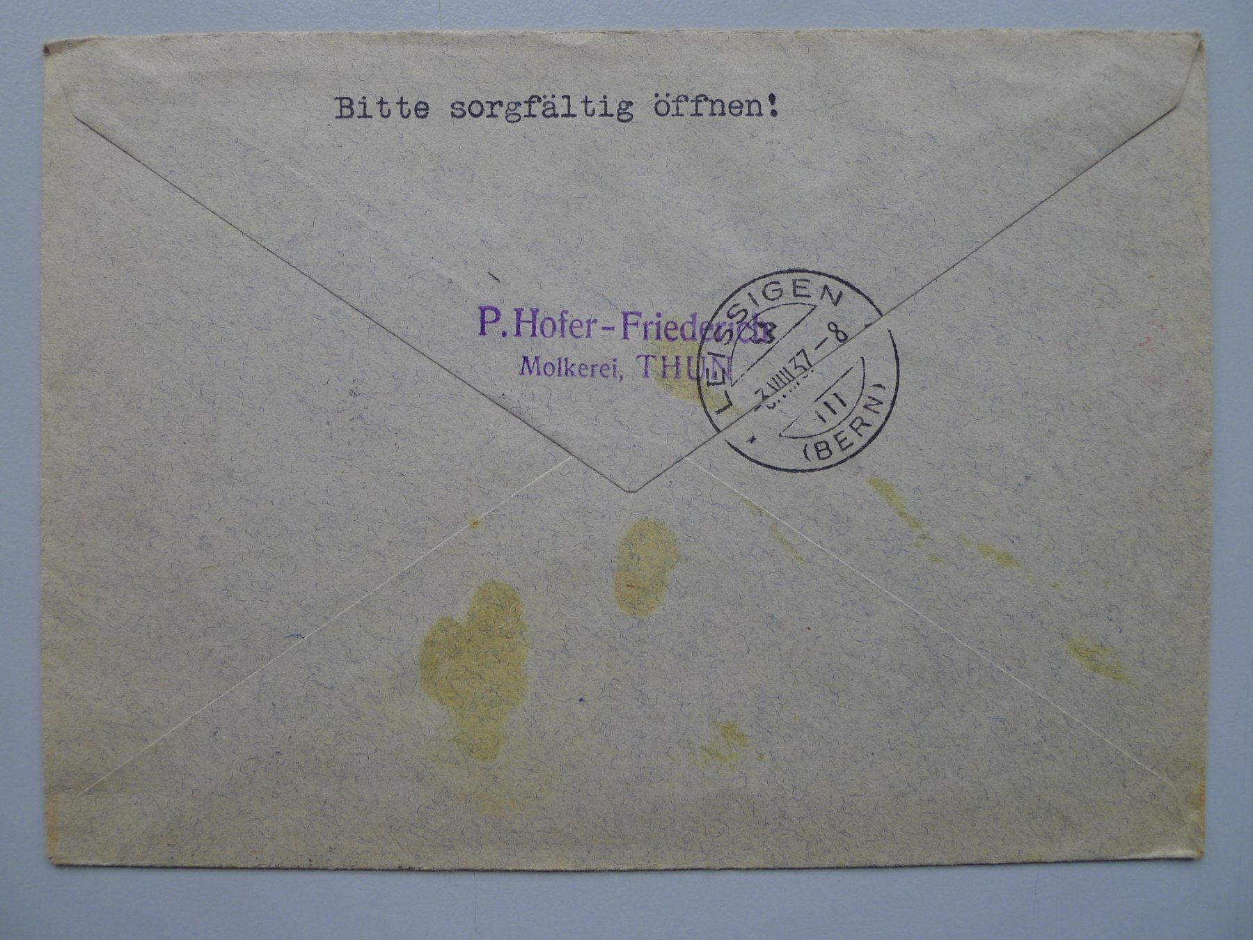 Tutti i francobolli: 1937, Flugbrief Nr.9 – Usato da Sursee venduto da Luzernerraute 1