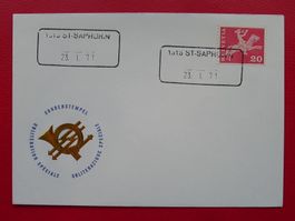 1971: Aushilfsstempel von ST-SAPHORIN (VD) sauber auf Brief.