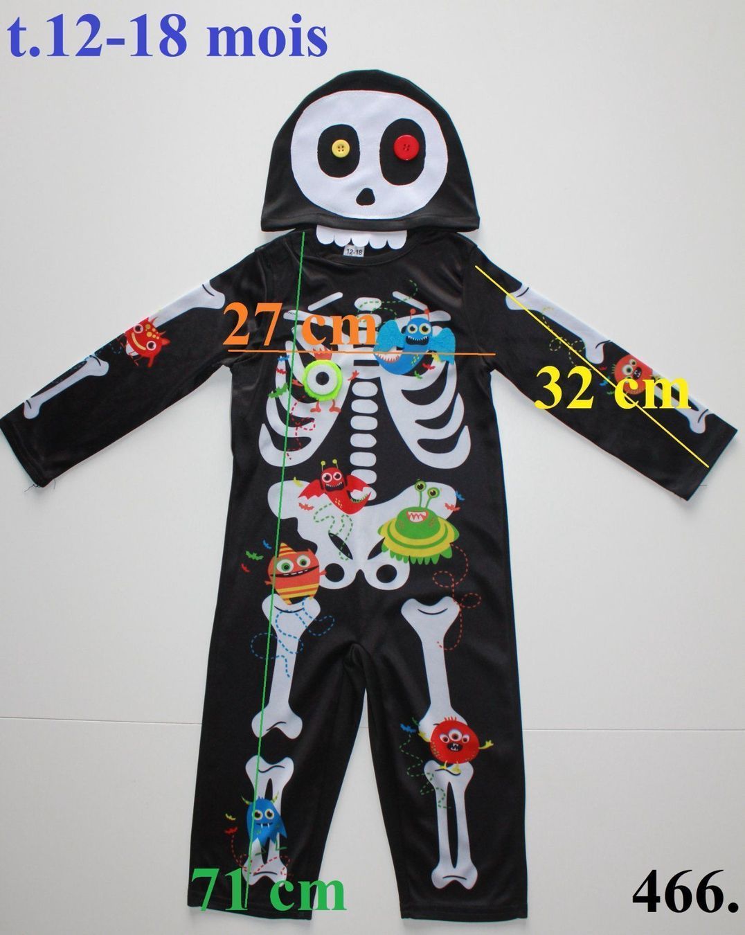 Costumi: Costume squelette / Skelett t. 12 - 18 mois – Usato da Peseux venduto da CoolShoping 1
