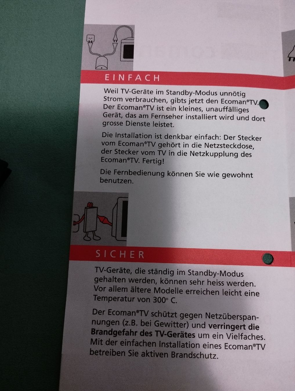 Stromzufuhr: Ecoman TV, Stromsparzwischenstecker – Neu (gemäss Beschreibung) aus Ostermundigen von Dinge1 4