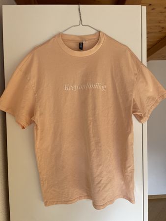 H&M T-Shirt, Grösse XXS/M, Farbe Pfirsich mit Print