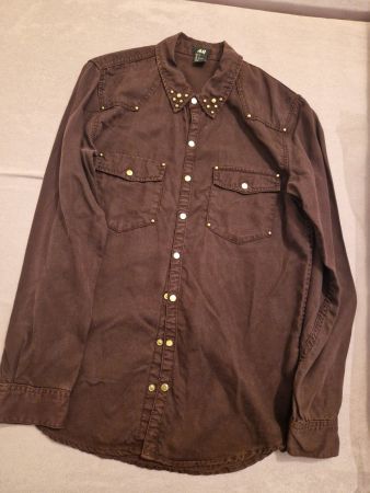 H&M Damen Hemd,  mit goldenen Details, Gr. S