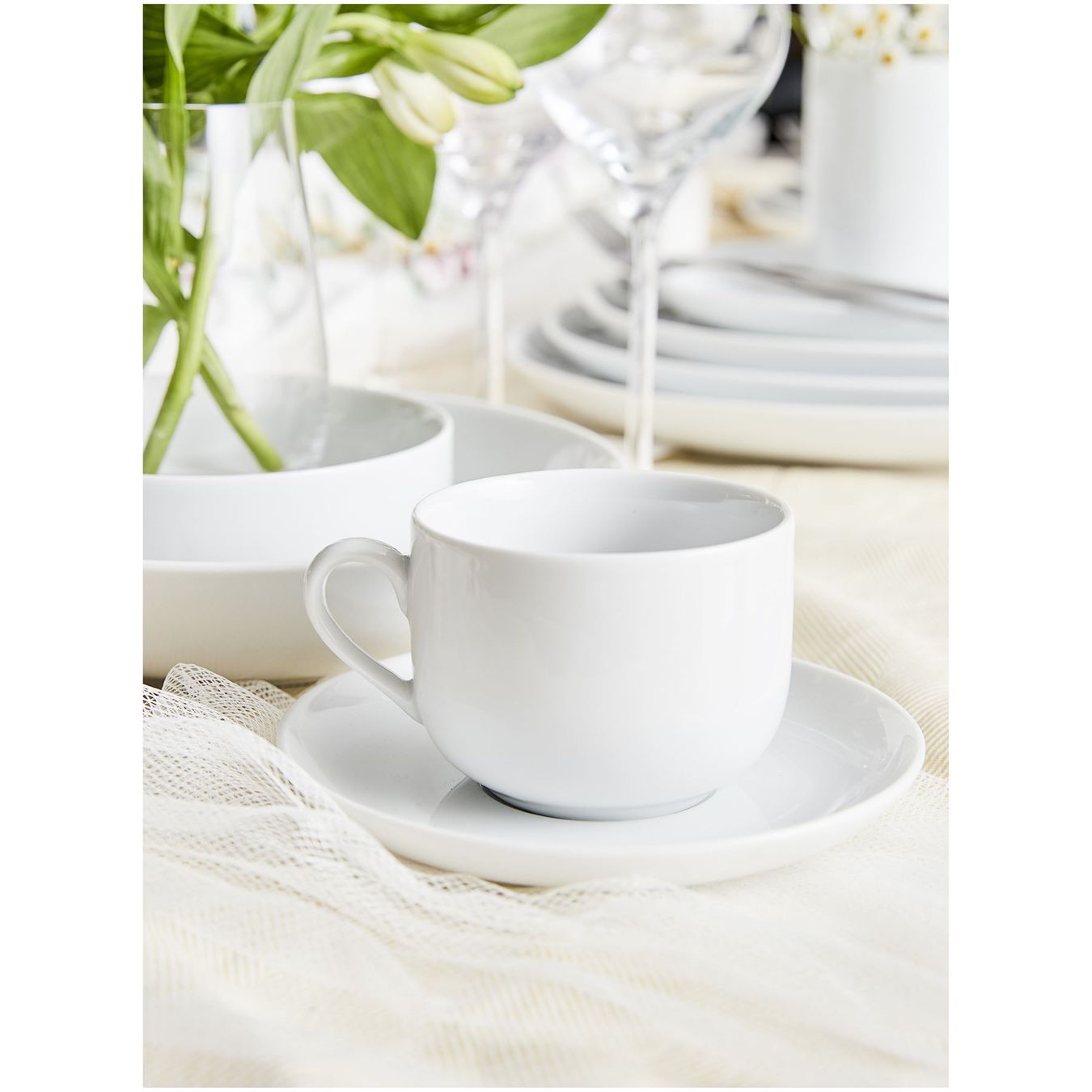 Tazze: Kaffeetasse mit Unterteller "asw" – Nuovo e nell'imballaggio originale da Wettingen venduto da kochshop 2