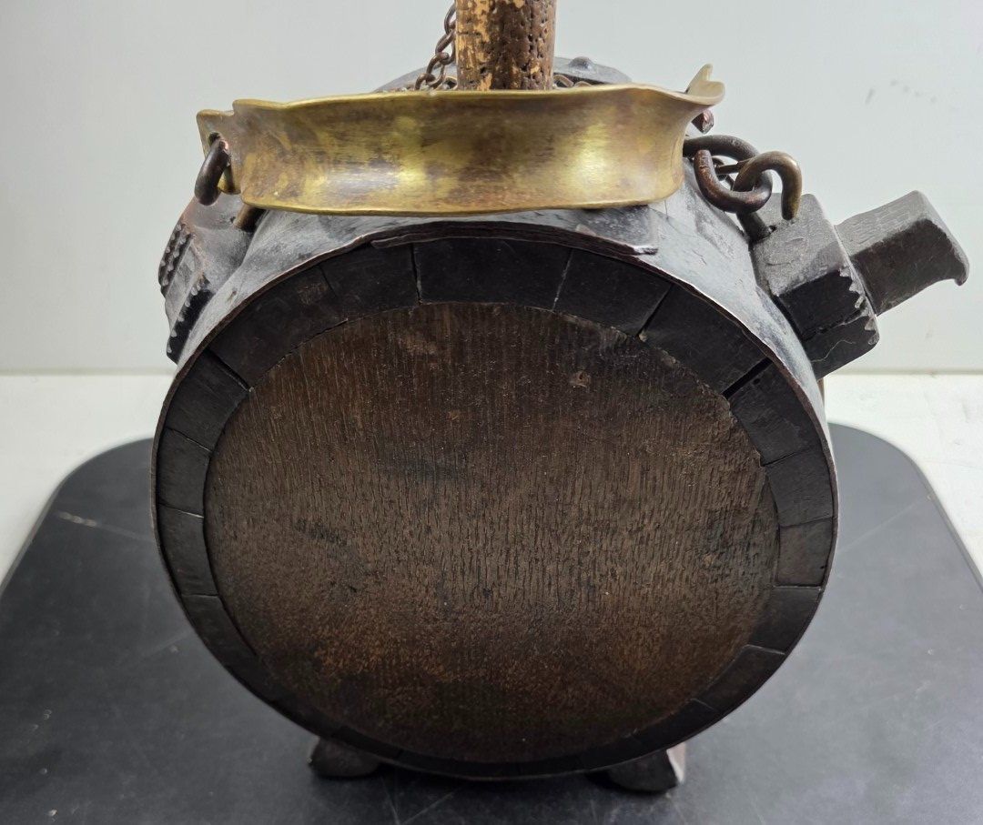 Bottiglie: Holzflasche Fässlein Feldflasche mit Monogramm – Usato da Flums venduto da Flumsantik 3