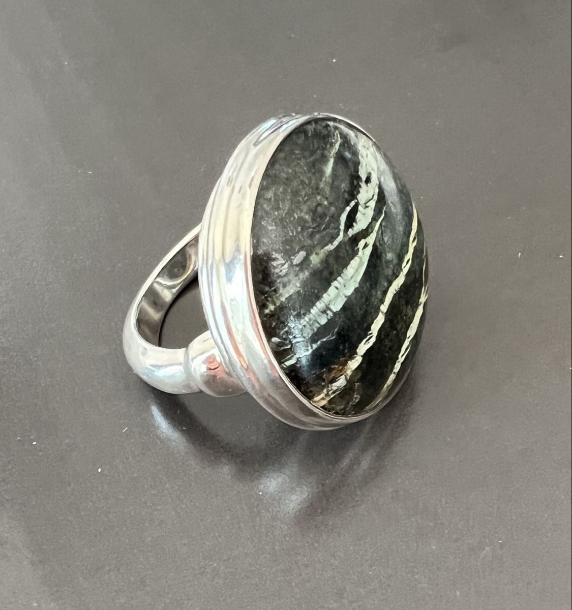 Anelli: Ring aus Silber mit Zebra Jasper – Nuovo e nell'imballaggio originale da Münsingen venduto da Krone75 1