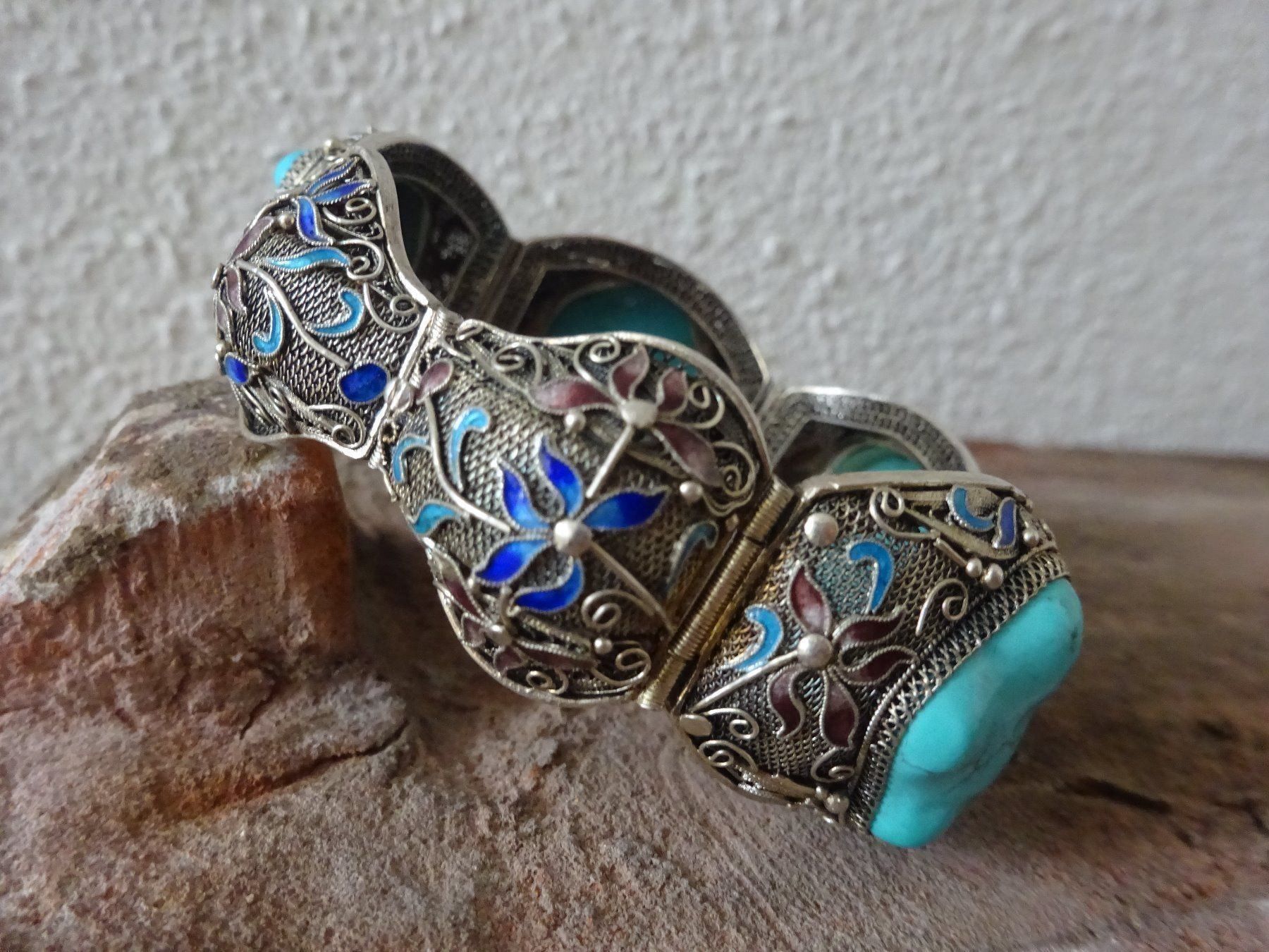 Bracciali & Braccialetti: Armband Türkis China Cloisonné / Silber – Usato da Esslingen venduto da FetteSchnecke 5