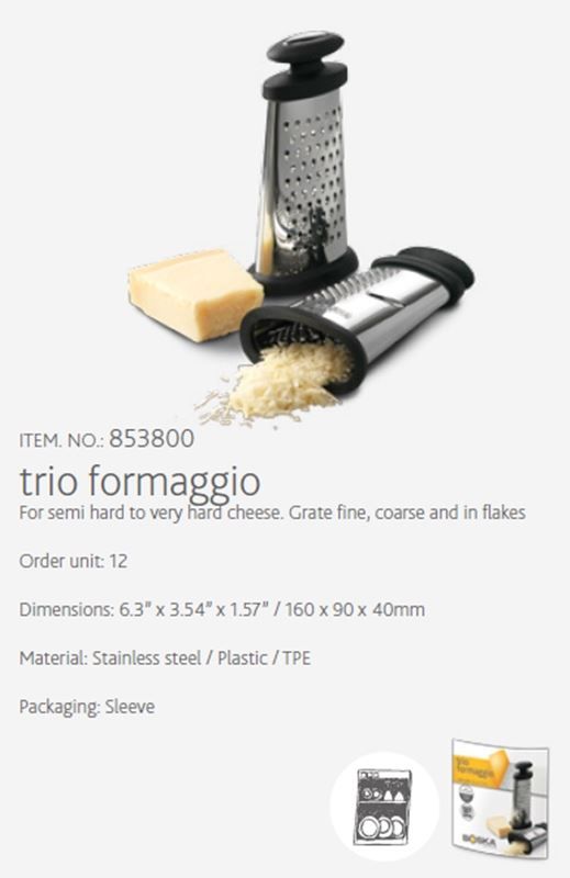 Elettrodomestici da cucina: Käsereibe, Trio Formaggio – Nuovo e nell'imballaggio originale da Wettingen venduto da kochshop 2